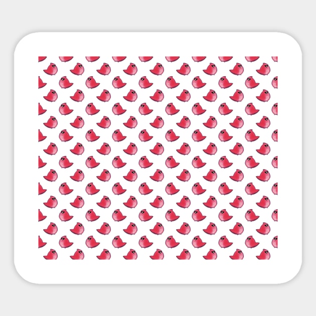 Cute Cardinal Pattern Sticker by saradaboru